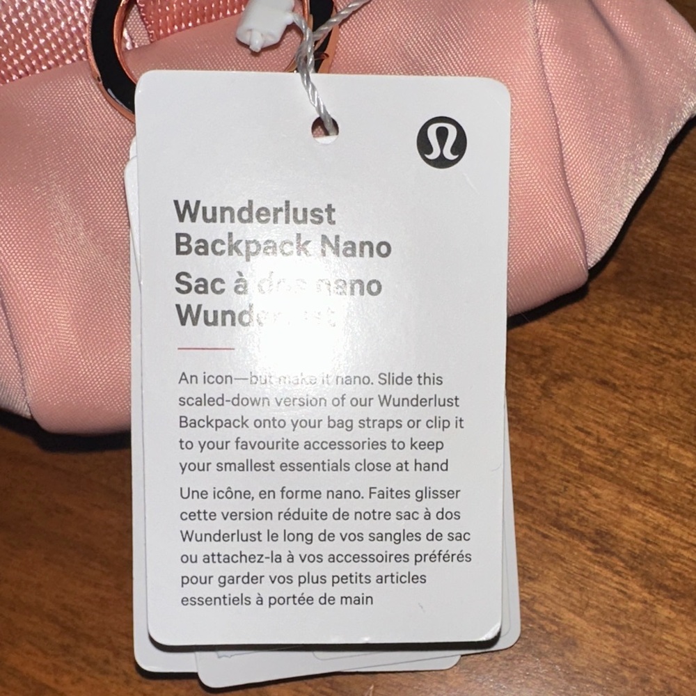 Lululemon Wanderlust Nano Backpack - Tea Rose Pink NWT - Picture 6 of 8